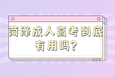 菏泽成人高考到底有用吗