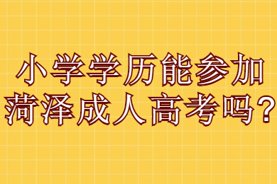 小学学历能参加菏泽成人高考吗