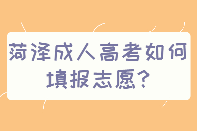 菏泽成人高考如何填报志愿