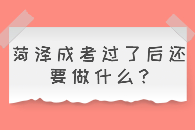 菏泽成考过了后还要做什么