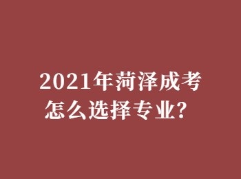 2021年菏泽成考怎么选择专业？