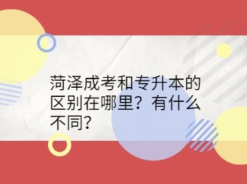 菏泽成考和专升本的区别在哪里？有什么不同？