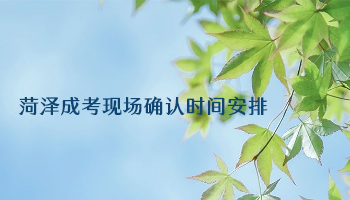 菏泽成考现场确认时间安排